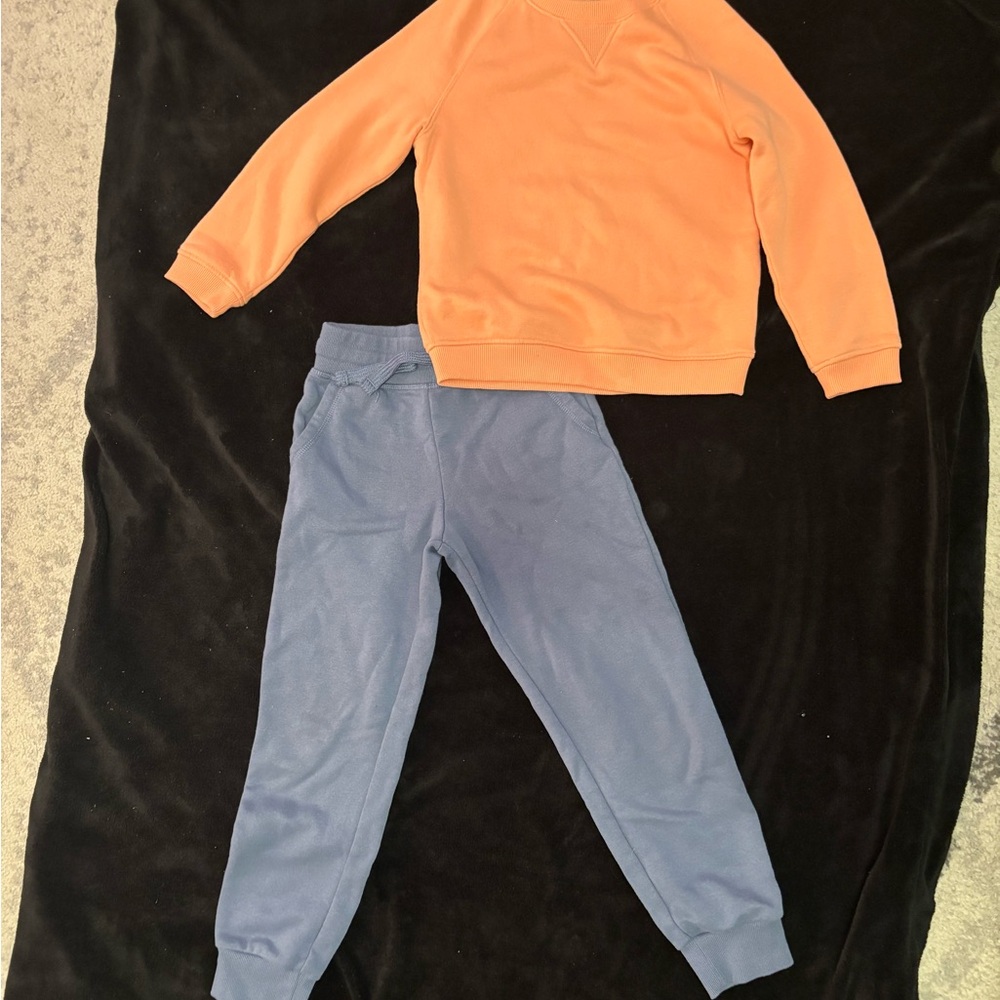 Primark Kids' Peach and Blue Sweatpants Set